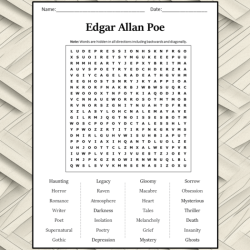 Edgar allan poe word search answers