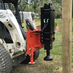 Helical pier driver for skid steer