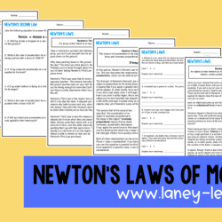 Newton's laws worksheet with answers