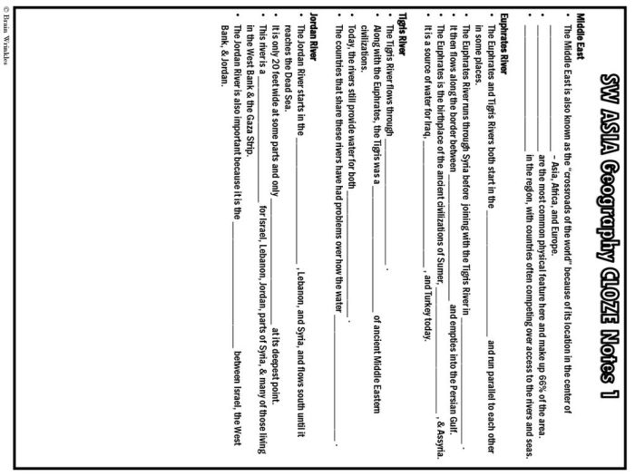 Africa geography cloze notes 1