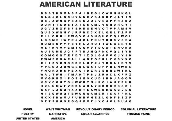 Edgar allan poe word search answers