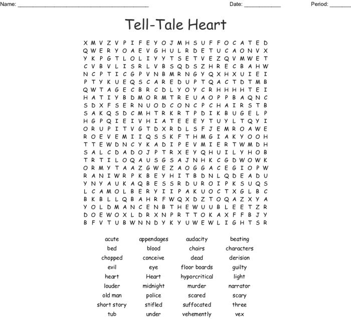 Edgar allan poe word search answers