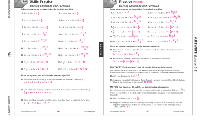 Glencoe algebra 2 study guide and intervention answer key