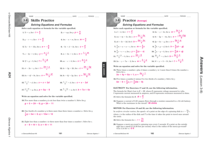 Glencoe algebra 2 study guide and intervention answer key