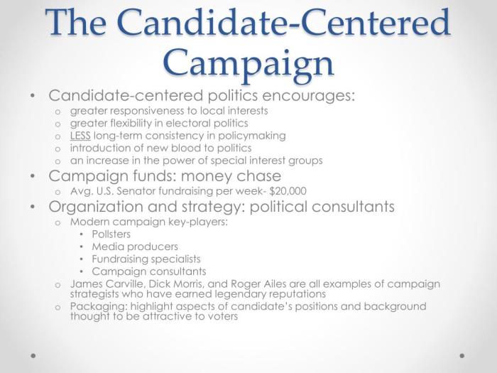 Campaigns centered candidate parties candidates