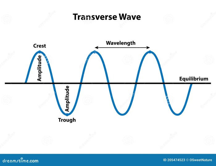 The drawing shows two transverse waves traveling on two strings